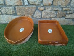 Cazuelas ovalada y rectangular grandes para horno barro pereruela
