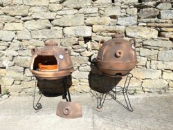 Fotografía: Horno barbacoa desmontable con termómetro oscurecida